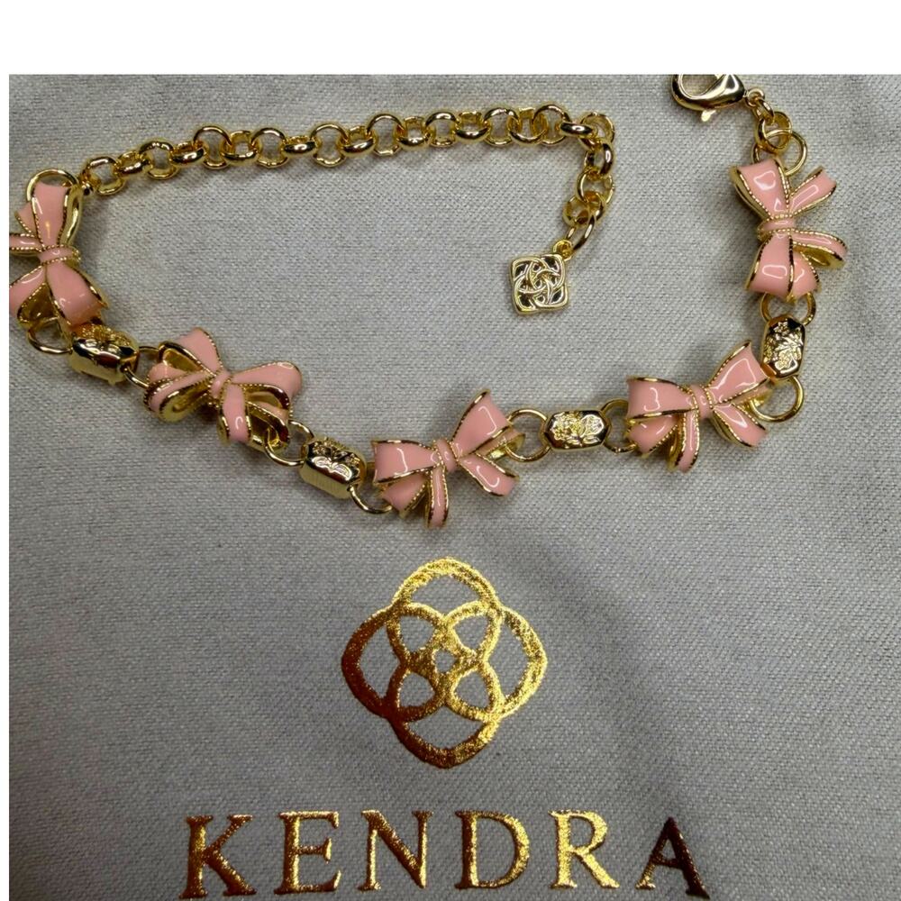 Kendra Scott LoveShackFancy Bow Gold Delicate Chain Bracelet Gold Plated Brass